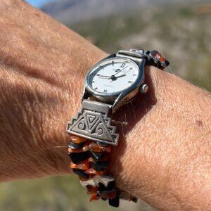 Shube Dakota West Sterling Beaded 2-Strand WATCH